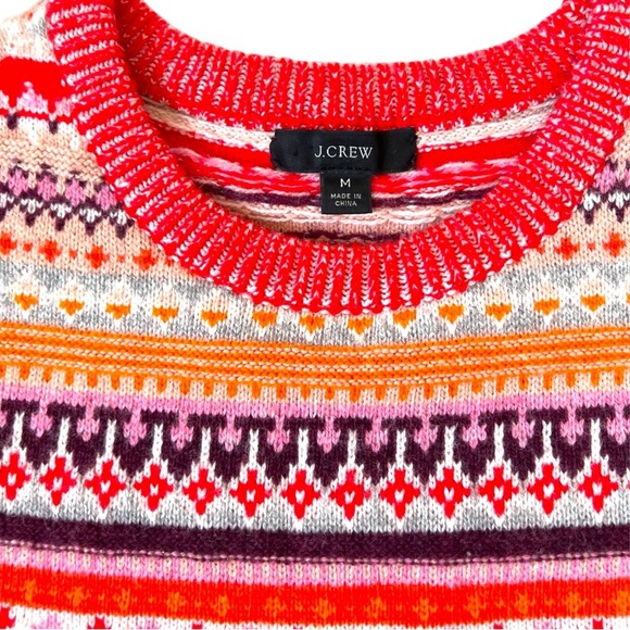 Jcrew Women’s Fair Isle cropped crewneck sweater - Picture 3 of 5